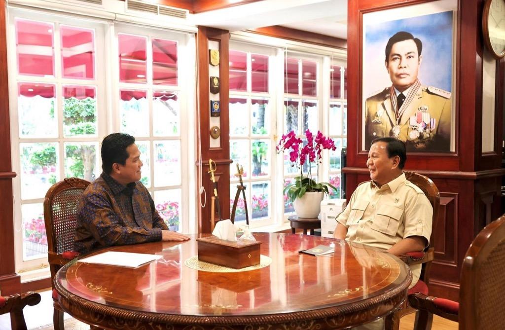 Erick Thohir Gelar Pertemuan 2 Jam dengan Prabowo usai Pulang dari UEA, Ada Apa?