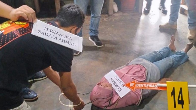 Polisi Rekonstruksi Pembunuhan Perempuan di Lampung Utara, Pelaku Tak Sesali Perbuatan