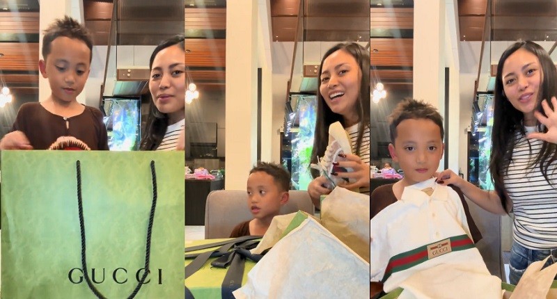 Anak Rachel Vennya Unboxing Kado Gucci dari Teman, Netizen: Buna Bingung Balikinnya