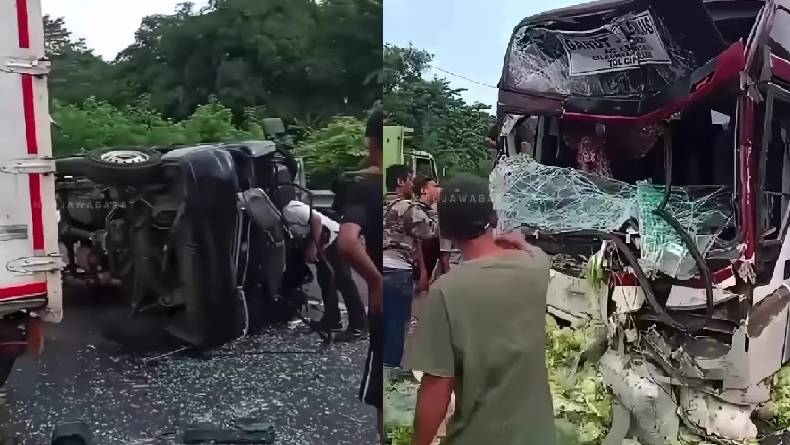 Kecelakaan Beruntun Bus Primajasa Tabrak Sejumlah Kendaraan di Tol Cipularang
