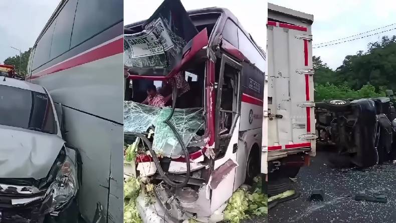 Penampakan Kecelakaan Beruntun Bus Primajasa di Tol Cipularang, Kondisi Ringsek Parah