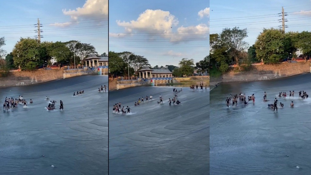 Viral Banjir Kanal Barat Semarang Dijadikan Tempat Wisata Waterboom, Netizen: Jadi Pengen Ikutan