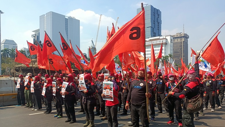 Buruh Demo di Istana-DPR Hari Ini, Rekayasa Lalin Diterapkan Situasional
