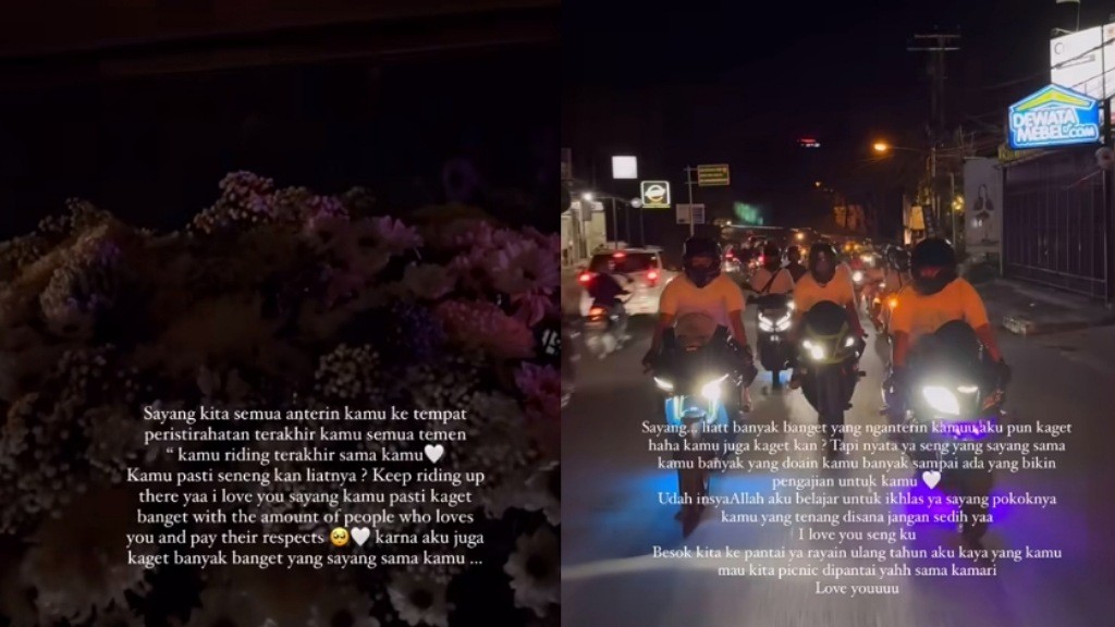Momen Sedih Jennifer Coppen Antar Jenazah Dali Wassink Diiringi Teman Riders