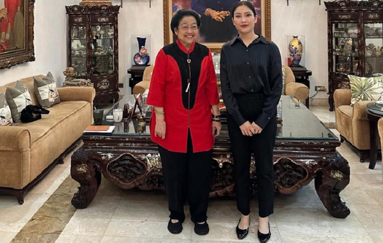 HT dan Angela Tanoesoedibjo Bersilaturahmi dengan Megawati, Undang Hadir di Mukernas Partai Perindo