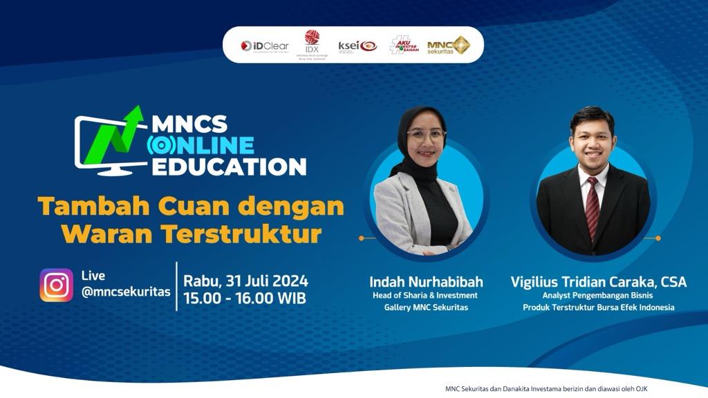 Dear Investor, Yuk Ikuti IG Live MNC Sekuritas ‘Tambah Cuan dengan Waran Terstruktur’ Bareng BEI!