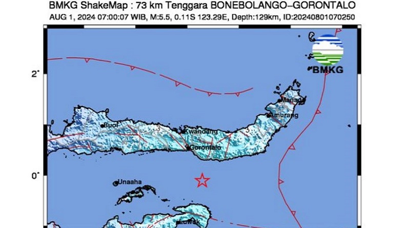 Gempa Hari Ini M5,5 Guncang Bone Bolango Gorontalo
