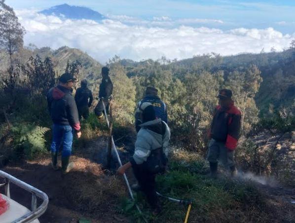 Bukit Kingkong Gunung Bromo Terbakar, Puluhan Personel Dikerahkan Padamkan Api