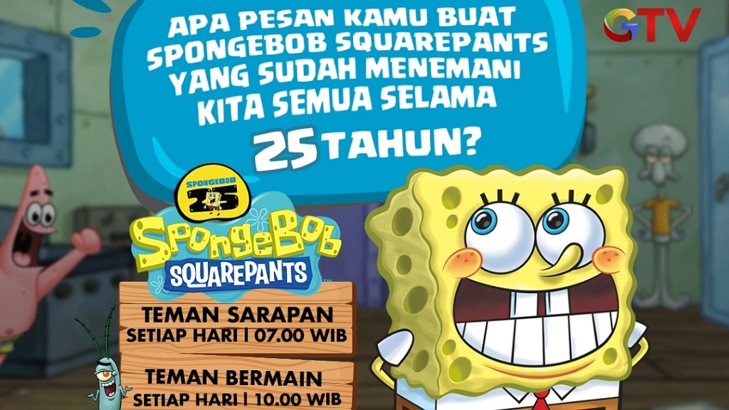 GTV Rayakan Debut Spongebob Ke-25 dengan Episode yang Makin Seru!