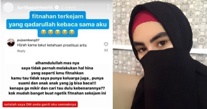 Dituduh Netizen Hijrah karena Prostitusi, Kartika Putri Murka: Fitnahan Terkejam