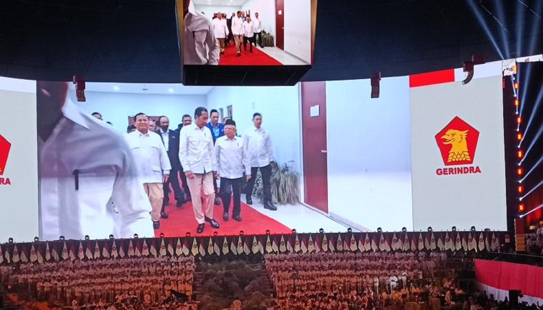 Jokowi dan Ma'ruf Amin Hadiri Apel Kader dan Penutupan Rapimnas Gerindra