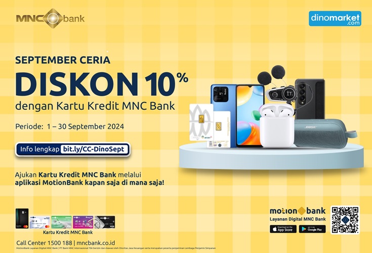 Nikmati Promo Kartu Kredit MNC Bank, Belanja Gadget Hemat di Dinomarket