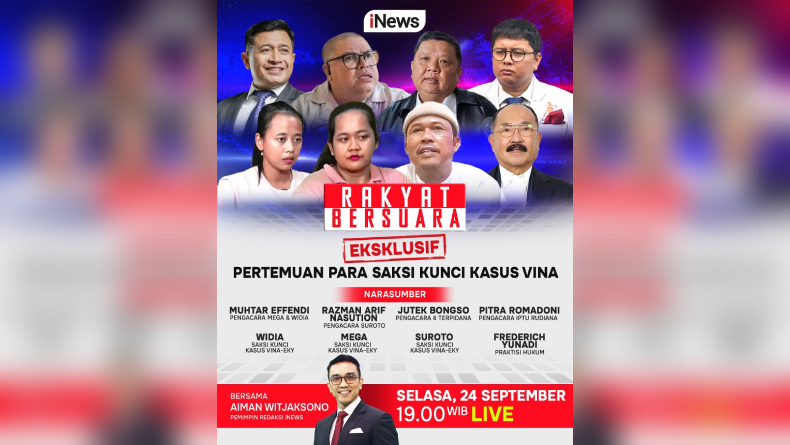 Eksklusif! Pertemuan Para Saksi Kunci Kasus Vina di Rakyat Bersuara, Live di iNews Besok Malam
