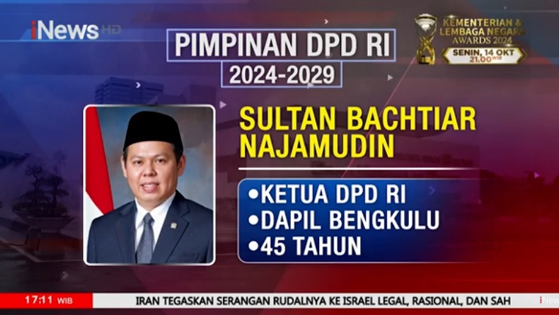 Sultan Najamudin Menang dari LaNyalla Mattalitti