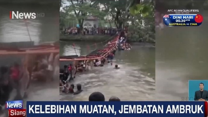 Detik-Detik Jembatan Ambruk di Taman Cadika Medan, Puluhan Pengunjung Histeris