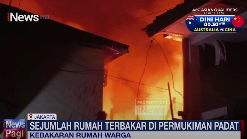 Kebakaran 5 Rumah di Otista Jaktim, Diduga akibat Korsleting
