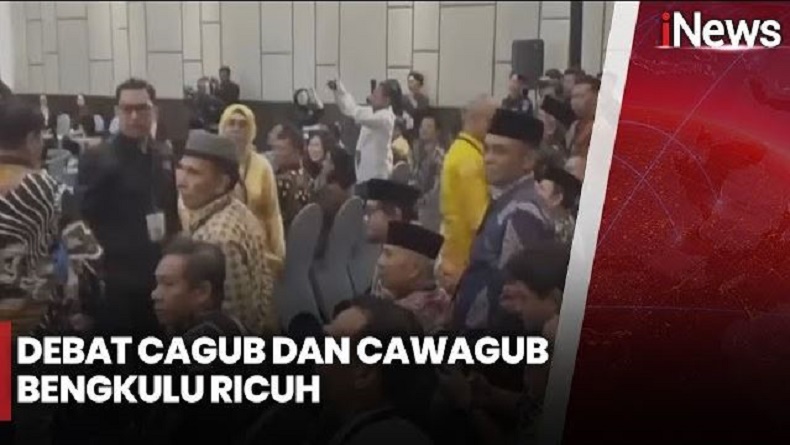 Debat Perdana Pilgub Bengkulu Ricuh, Dipicu Salah Satu Pendukung Bawa APK