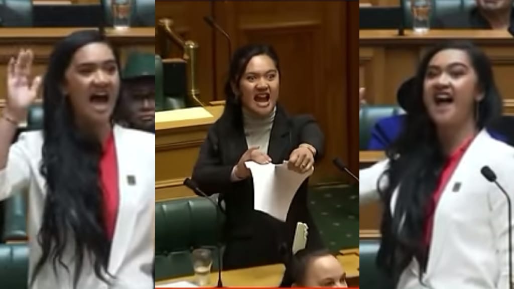 Video Viral Hana Rawhiti: Anggota Parlemen Cantik dari Suku Maori Melotot Sambil Getarkan Badan di Ruang Sidang