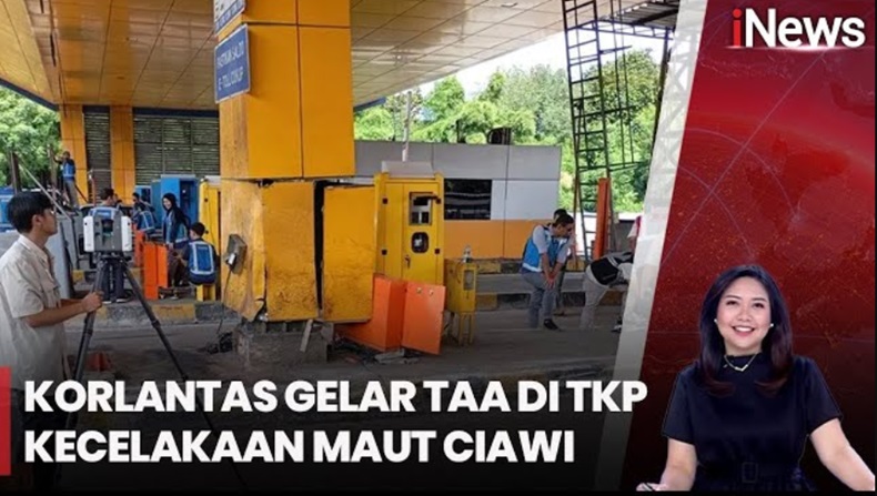 Polisi Gelar Olah TKP Kecelakaan Maut Gerbang Tol Ciawi