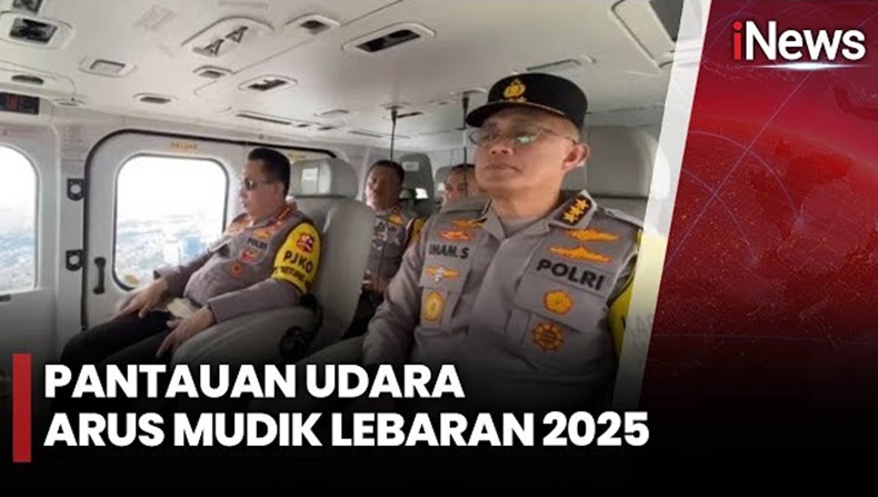 Momen Kapolri Pantau Arus Mudik Lebaran di Tol Japek Naik Helikopter