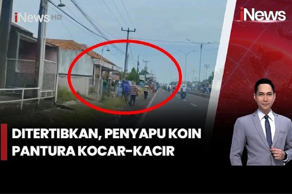 Detik-detik Penyapu Koin di Indramayu Ditertibkan, Lari Kocar-kacir Lihat Polisi