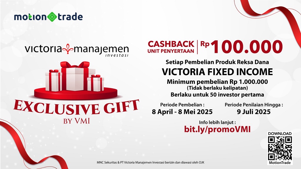 Investasi Reksa Dana Victoria Fixed Income di MotionTrade, Dapatkan Cashback Rp100.000