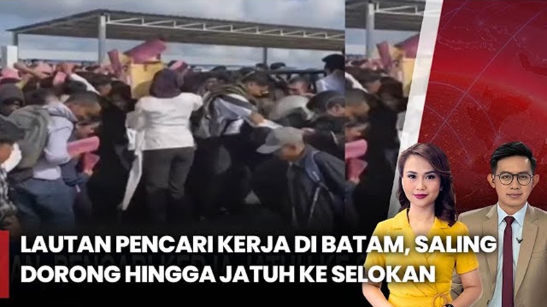 Viral Lautan Manusia Berdesakan Lamar Kerja di Batam, sampai Jatuh ke Selokan
