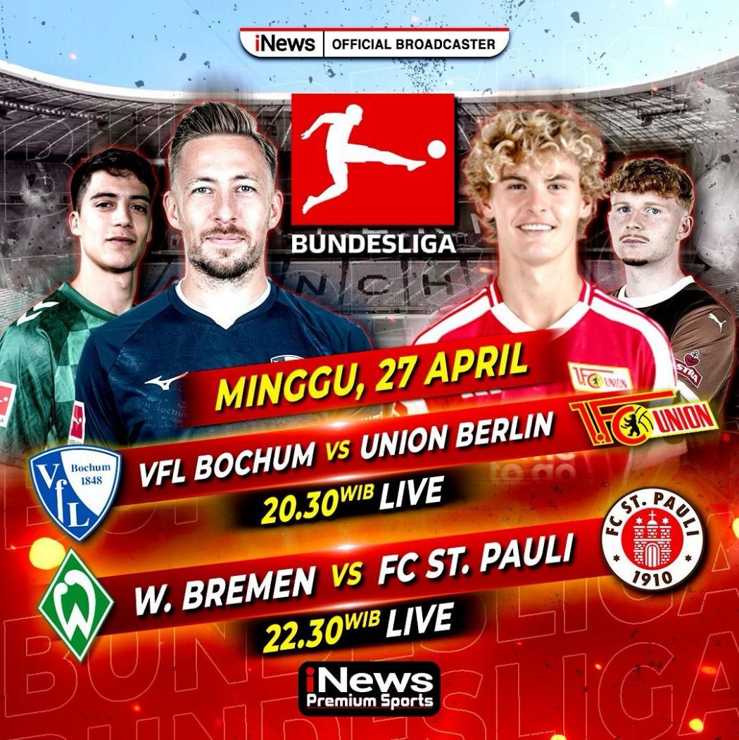Jadwal Bundesliga Pekan ke-31 Malam Ini di iNews: Werder Bremen Vs St Pauli