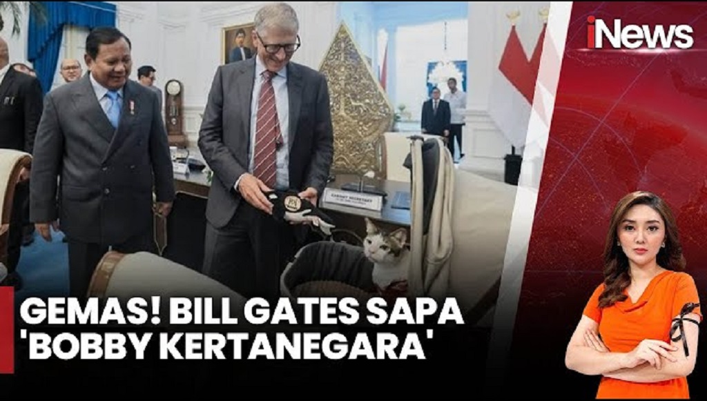 Momen Menggemaskan Bill Gates Sapa Bobby Kertanegara Kucing Prabowo