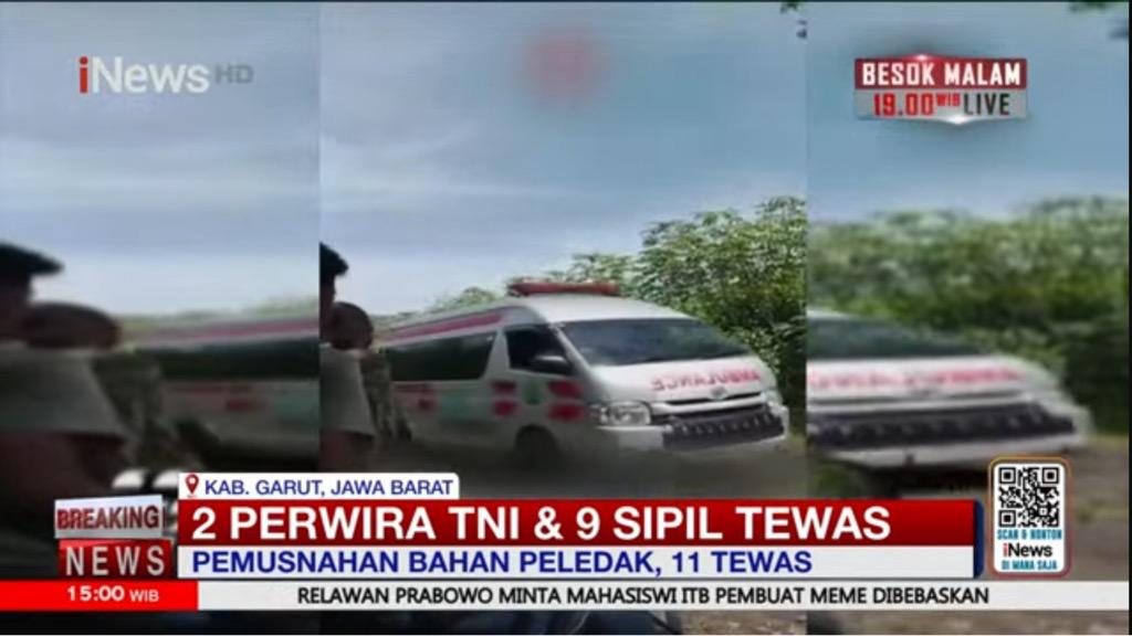 Korban Tewas Ledakan Tempat Pemusnahan Bom di Garut Dibawa ke RSUD Pameungpeuk