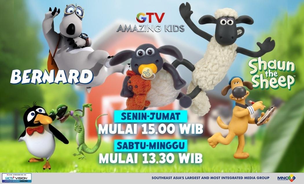 Momen Keluarga Jadi Ramai Bareng Lucunya Bernard dan Shaun di GTV Amazing Kids!
