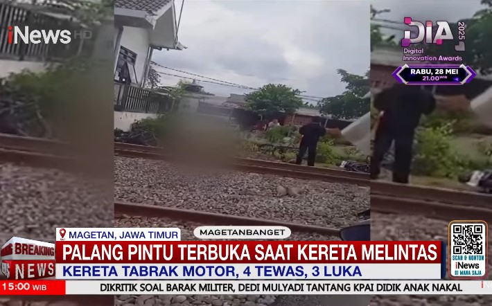 Penyebab Kecelakaan Kereta Tabrak 7 Motor di Magetan Tewaskan 4 Orang, Palang Pintu Terbuka