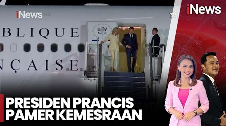 Momen Presiden Prancis Emmanuel Macron Pamer Kemesraan dengan Istri di Indonesia