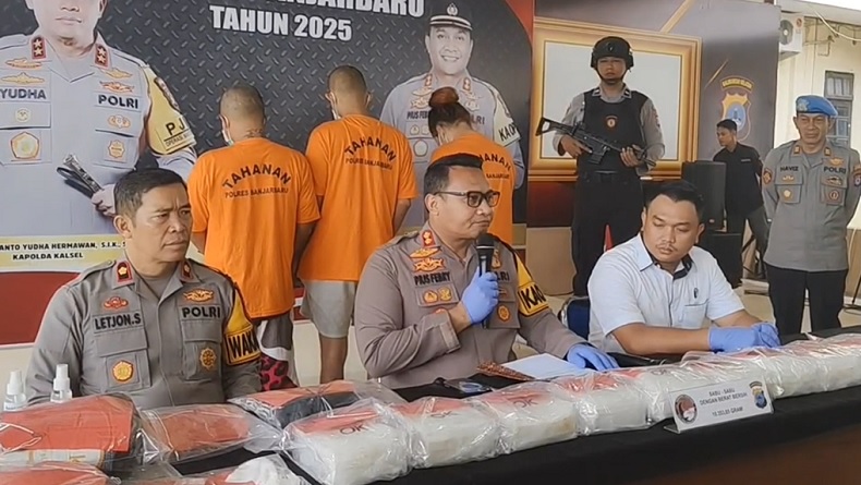 Polres Banjarbaru Gagalkan Peredaran 10,3 Kg Sabu, 3 Orang Ditangkap termasuk Wanita Muda