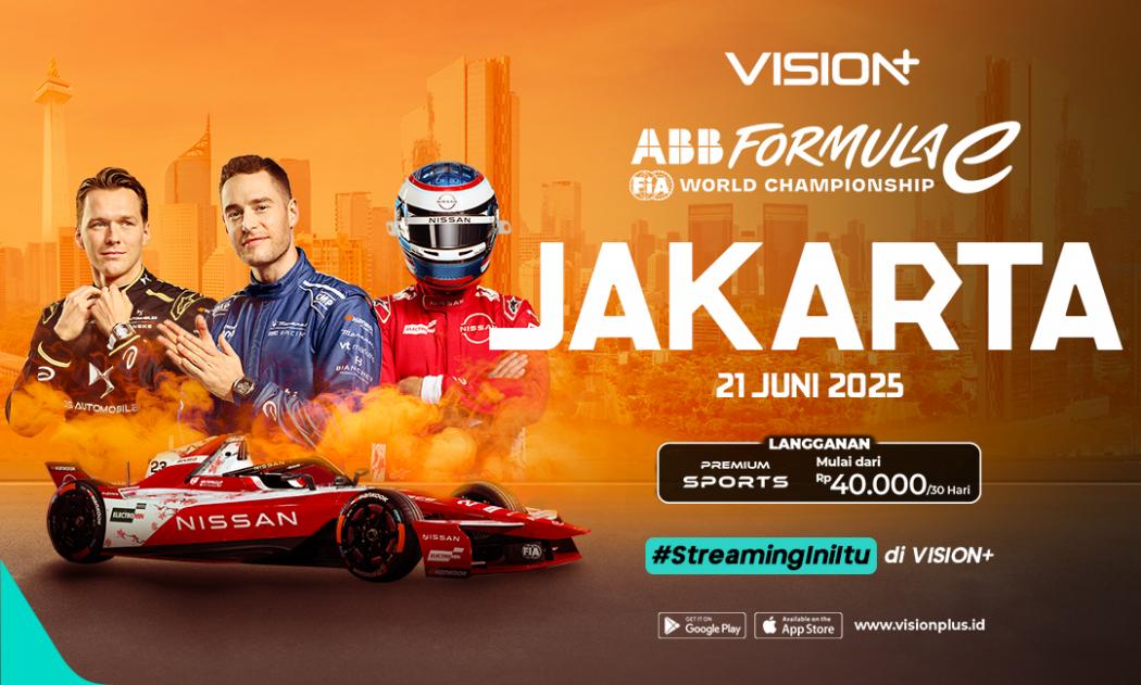 Jadwal Lengkap dan Link Live Streaming Formula E Jakarta E‑Prix 2025 di VISION+