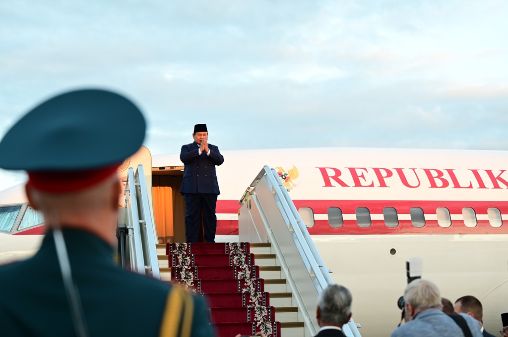 Prabowo Kembali ke Tanah Air usai Kunjungan dari Rusia