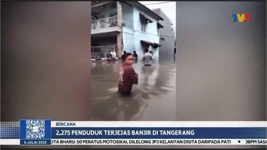 Viral Banjir Tangerang Jadi Breaking News di TV Malaysia, Netizen Heboh!