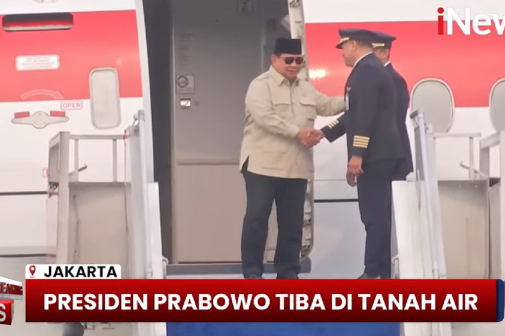 Presiden Prabowo Tiba di Tanah Air usai Kunjungi 4 Negara