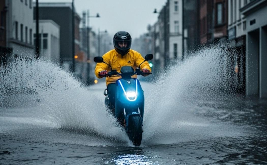 Risiko Kerusakan Motor Listrik bila Pengendara Nekat Terjang Banjir