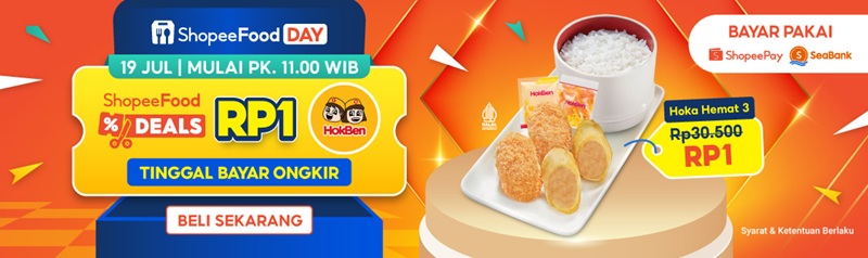 Cuma Hari Ini! Promo ShopeeFood Deals Mulai dari Rp1 di HokBen hingga Diskon Lainnya! 
