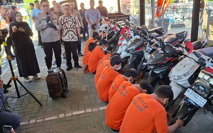 Polda Jatim Tangkap 12 Pelaku Curanmor, 17 Motor Curian Disita