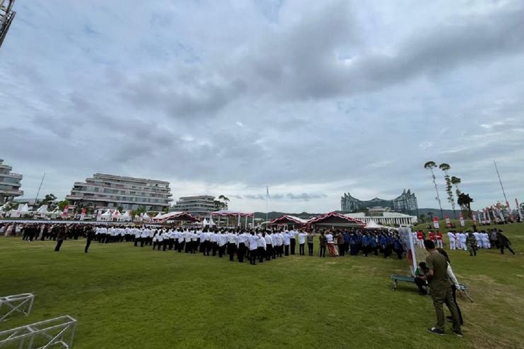 Tanpa Kehadiran Pejabat Pusat, Upacara HUT ke-80 RI di IKN Tetap Khidmat