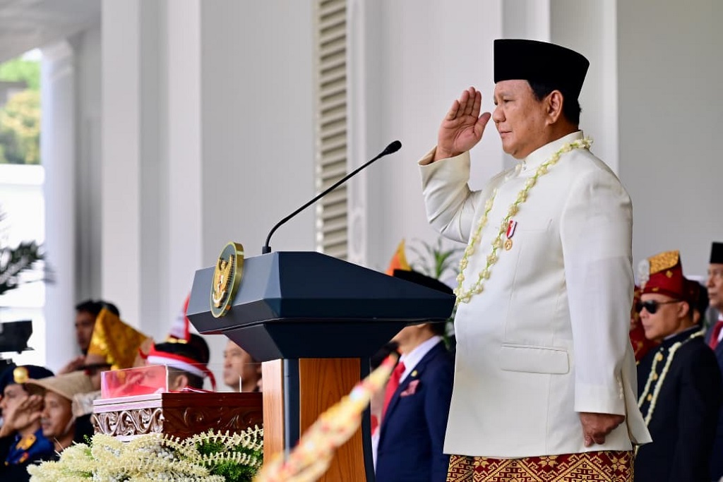 Ini Makna Kalung Ronce Melati yang Dipakai Prabowo di Upacara HUT ke-80 RI