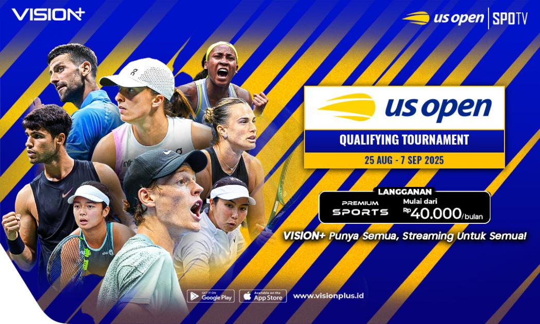 Jadwal Lengkap US Open 2025: Pertarungan Petenis Dunia Bisa Disaksikan di Vision+