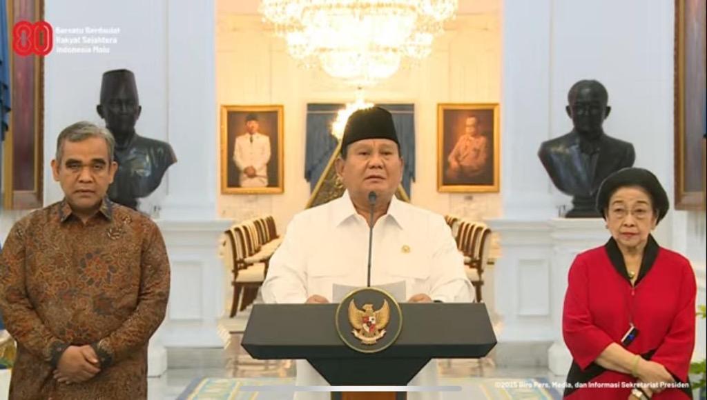 Prabowo Respons Kondisi Terkini Bareng Pimpinan Parpol, Termasuk Megawati