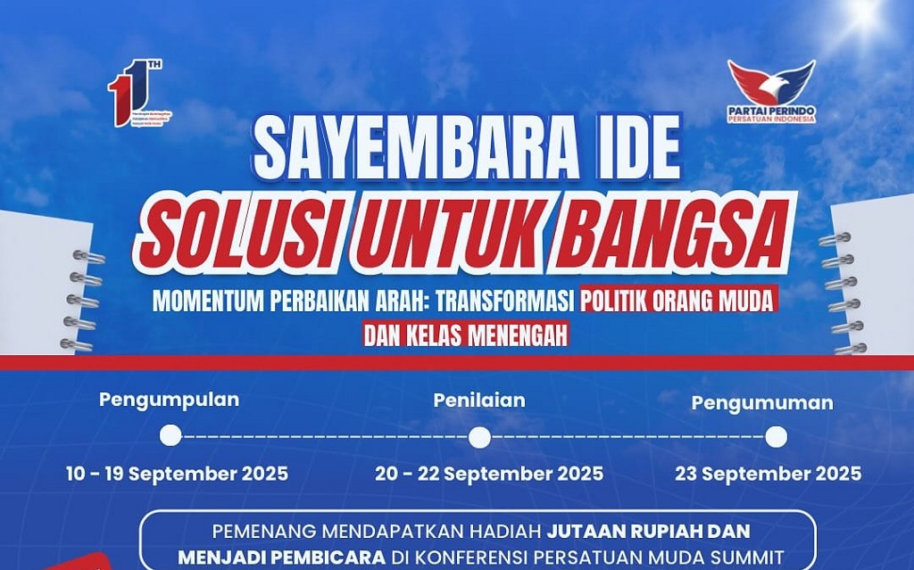 Partai Perindo Gelar Sayembara Ide Solusi untuk Bangsa, Ajak Anak Muda Suarakan Gagasan untuk Perbaikan Indonesia
