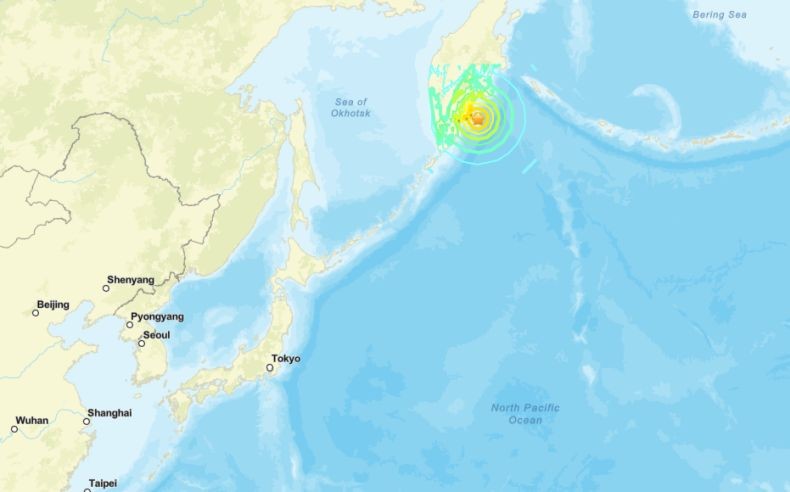 Gempa Dahsyat M7,8 Guncang Kamchatka Rusia, Tsunami 60 Cm Terjang Pesisir Pantai