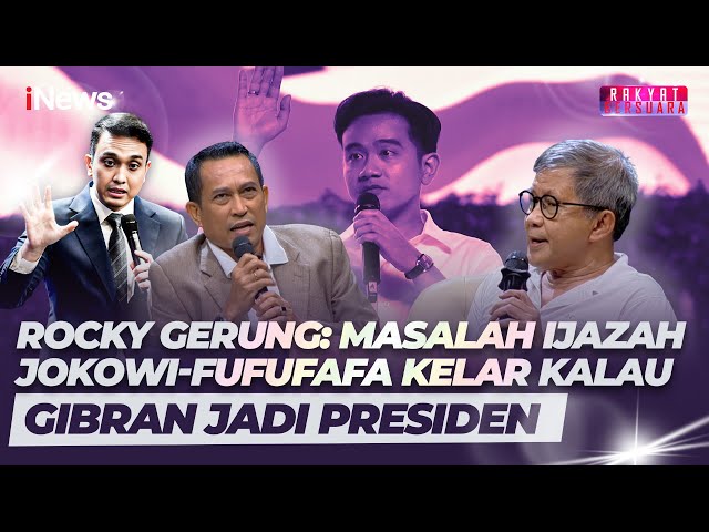 Gibran Jadi Presiden, Rocky Gerung: Masalah Ijazah Jokowi-Fufufafa Langsung Selesai!