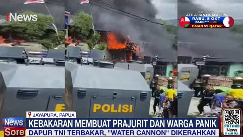 Kebakaran Barak Dapur TNI di Jayapura, Warga dan Prajurit Panik