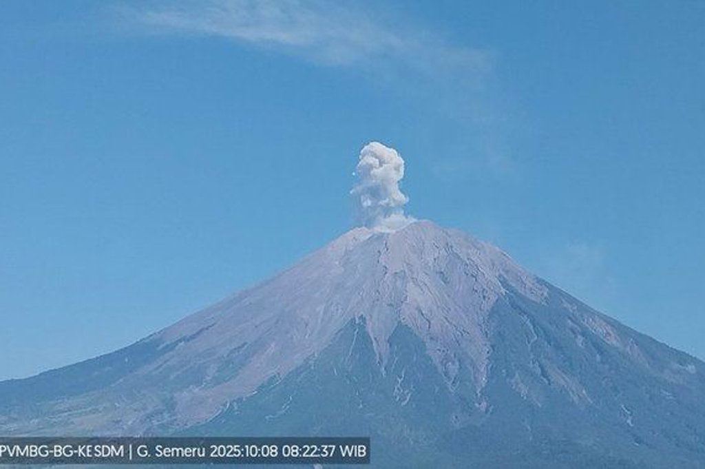 Gunung Semeru Erupsi Hari Ini, Ketinggian Kolom Abu Capai 700 Meter